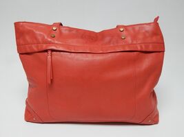 American Leather Co. Miles Leather Zip Top Tote Shoulder Bag Radiant Red... - $119.59 CAD