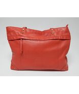 American Leather Co. Miles Leather Zip Top Tote Shoulder Bag Radiant Red... - $119.59 CAD
