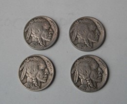 Buffalo Nickels....Fine-VF grade...1924, 1925, 1926, 1927...Philadelphia Mint--A - £7.80 GBP