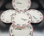 5 Syracuse China Millenial Clock Service Charger Plates Set Numbers Red ... - $142.43