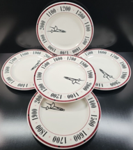 5 Syracuse China Millenial Clock Service Charger Plates Set Numbers Red Band Lot - £113.85 GBP