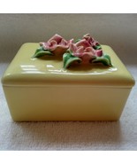 Occupied Japan, small covered ceramic box with roses, 3 1/2&quot; by 2 1/2&quot;, ... - £18.81 GBP