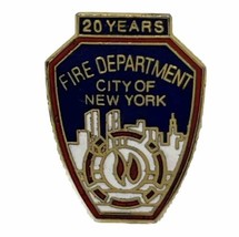 FDNY 20 Years Service Firefighter New York Fire Department Enamel Lapel ... - $19.95