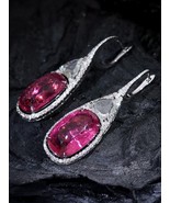 Natural Rubellite Pink Tourmaline Cushion Rosecut Diamond 18K Gold Fine ... - $338,559.73 MXN