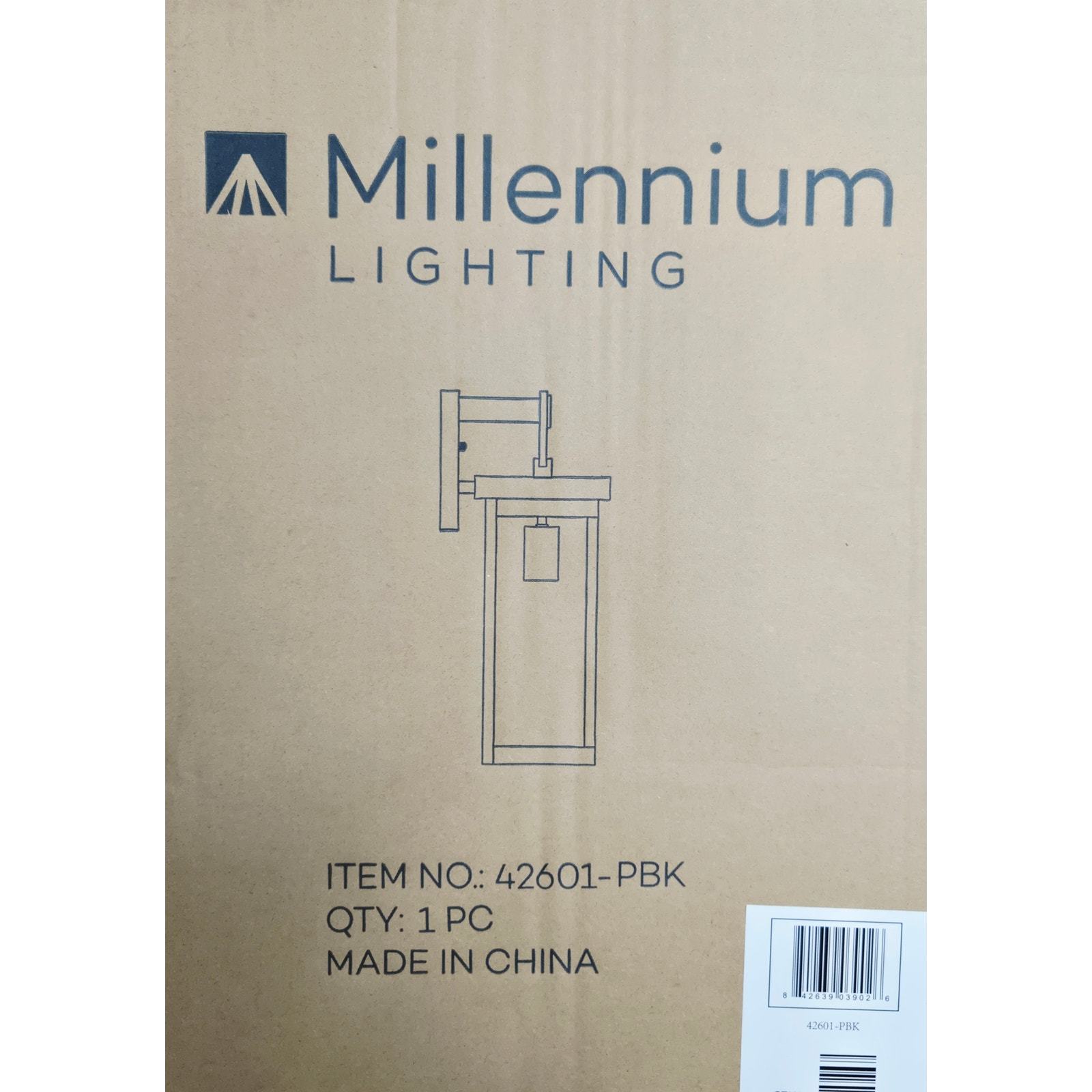Millennium Lighting 42601-PBK Barkeley 16&quot; Outdoor Wall Sconce - Black - $63.90
