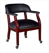 Regency 9004CBK Ivy League Captain Chair &amp; Casters - Black Vinyl - £191.62 GBP