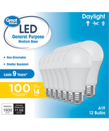 A19 LED Light Bulbs, 100 Watts Eqv, Daylight, General Purpose, 9Yr, Medi... - €37,61 EUR
