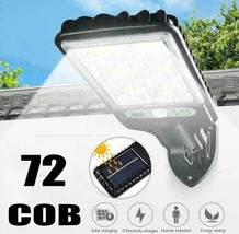 72 Led Solar Flood Light Security Motion Sensor Wall Street Yard Outdoor Lamp - £31.16 GBP