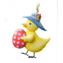 Longaberger Basket Tie On Easter Chick Duck Wearing Hat Egg New Ornament - £8.15 GBP