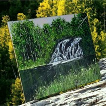 Chasing Waterfalls, 6&quot; x 8&quot; Landscape Acrylic on Canvas Nature Painting by Deb B - £42.83 GBP