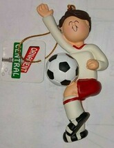 Christmas Tree Ornament playing soccer - ornament central - $9.85