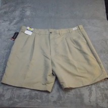 Roundtree &amp; Yorke Shorts Mens 52x9 Beige Lightweight Pleated Casual Easy... - $25.72
