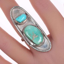 sz6 Vintage Navajo silver and turquoise ring weew - £123.93 GBP