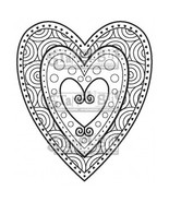 Heart, Petite. Stamplistic Layering Stamps. Stained Glass.  CLEARANCE - $4.50