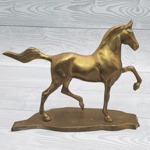 Vintage Brass Prancing Horse Sculpture Figurine On Brass Base 10” MCM - £31.64 GBP
