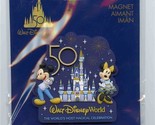 Walt Disney World 50th Anniversary Mickey Minnie Cinderella&#39; Castle Magn... - $17.82