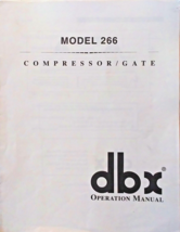 dbx Model 266 Compressor / Gate Module Unit Original Owner&#39;s Manual Book... - £19.35 GBP
