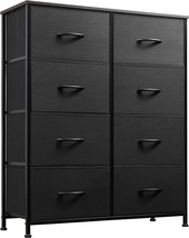 Wlive Fabric Dresser For Bedroom, Tall Dresser With 8 Drawers,, Charcoal Black - £64.34 GBP