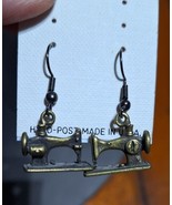 Vintage Old Fashioned Sewing Machine Earrings French Wire 1” Women&#39;s - $15.47 CAD