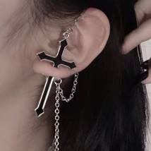 New Stud Cross Earrings for Women Korean Fashion Personality Cool Hoop Earrings  - £10.52 GBP