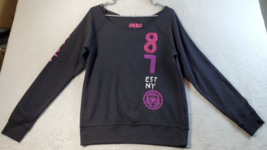 Aeropostale Sweater Womens Size Small Black Cotton Long Sleeve Round Neck Logo - £11.56 GBP