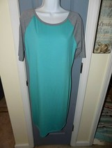 LuLaRoe Gray/Teal Print Julia Pencil Dress Size L Women&#39;s NWOT - £24.50 GBP