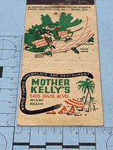 Front Strike Matchbook Cover  Mother Kelly’s  Miami Beach,Florida  gmg - £9.89 GBP