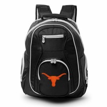 Denco Texas Longhorns Colored Trim Premium Heavy Duty Laptop Backpack Black - £60.84 GBP