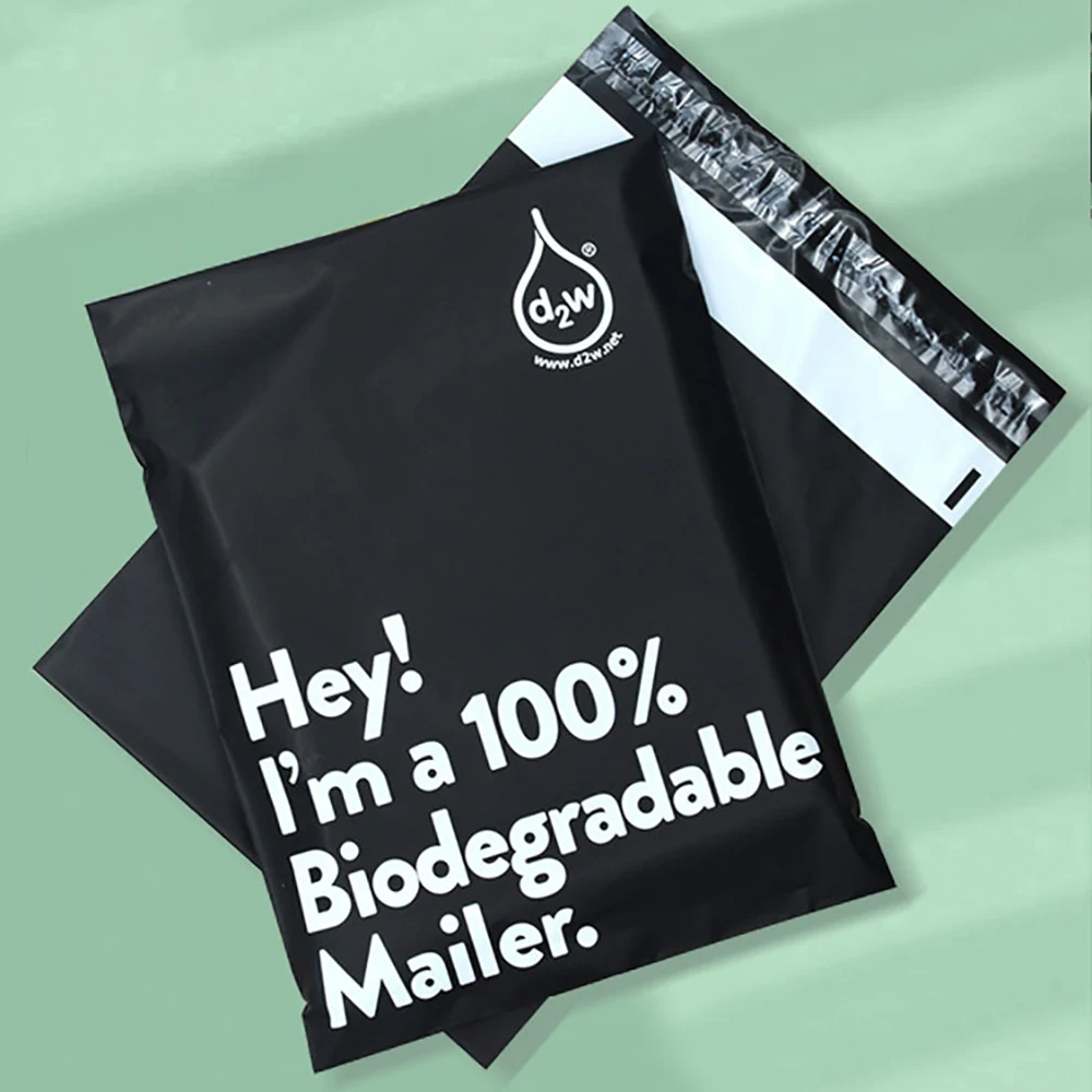 100PCS Eco Friendly Custom Logo Biodegradable D2w Pink Matte Poly Bag Express Sh - £217.86 GBP