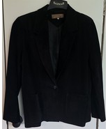 Womens 14 Renatta Black Suede Leather Single Breasted Jacket Coat Blazer - $52.44 CAD