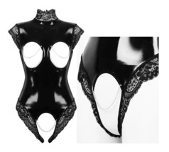 Open Crotch Latex Bodysuit, PVC Fetish Wear, Leather Catsuit - £23.52 GBP