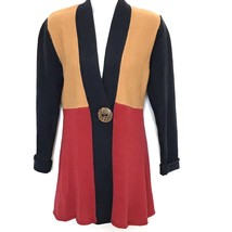 J. Peterman Womens Cardigan Sweater Color Block Button Front Red Blue Vi... - £15.45 GBP