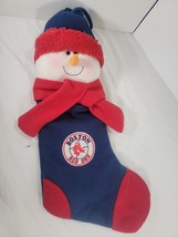 Boston Red Sox Christmas Snowman  Stocking Fleece Red White Blue MLB Bas... - €19,82 EUR