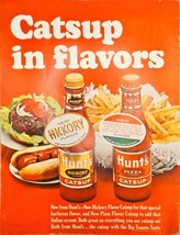 CATSUP IN FLAVORS - Hunt&#39;s Hickory - Pizza - Fries - 1965 Vintage Print Ad - £8.41 GBP