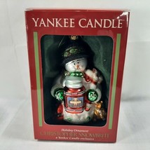 Yankee Candle Christopher Snowbrite Christmas Ornament Snowman with Candle  - £14.72 GBP