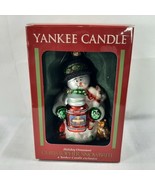 Yankee Candle Christopher Snowbrite Christmas Ornament Snowman with Candle  - £14.41 GBP