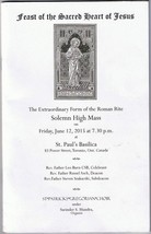 Feast Of The Sacred Heart Of Jesus Solemn High Mass St Paul&#39;s Basilica T... - $4.90 CAD