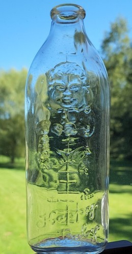 Vintage 1950's ~ Glass ~ Nursing/Baby Bottle ~ 8 Oz ~ Embossed "Happy Baby" Item image 3