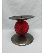 Red Ornate Circular Candlestick Holder 5&quot; Diameter - €47,59 EUR