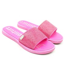 JUICY COUTURE Yummy Womens Sz 6 Pink Rhinestone Bling Slides Slip-on Sandals - £15.56 GBP