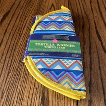Tortilla Warmer Pouch 11.8 Inch Insulated &amp; Microwaveable Fabric NWT - $6.48