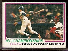 N.L. Championship Los Angeles Dodgers Philadelphia Phillies 1978 Topps # 412 Ex - £0.39 GBP