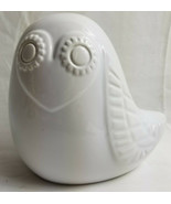 Wise Owl Figurine Ceramic Piggy Coin Bank 5.5&quot; White Happy Chic - £21.67 GBP