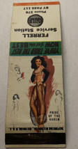 Matchbook Cover Matchcover Girlie Girly Pinup Ferrell Service Station - $2.85