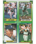 1990 OPC baseball wax box bottom uncut full panel Henderson Gooden Lynn - $34.95