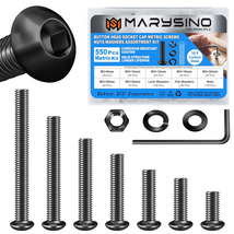 550pc M3 Screw &amp; Nut Kit – Button Head Socket Cap Bolts, Washers, Hex Wr... - $16.03