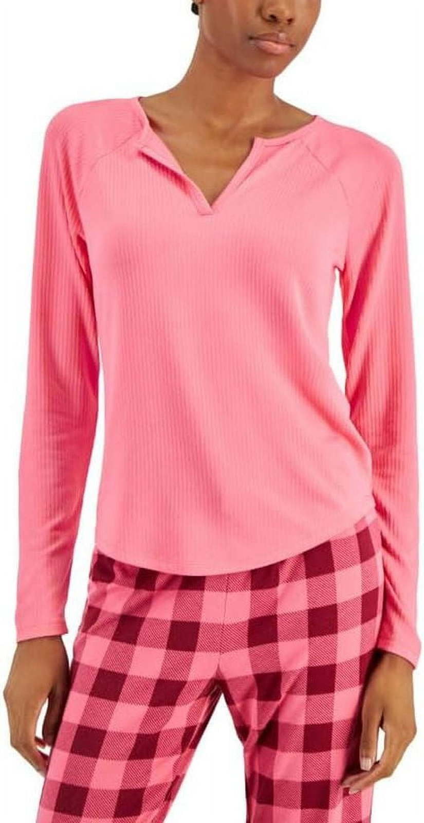 Jenni Women’s Split-Neck Pajama Top (Prism Pink, X-Large) - $7.00