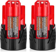 2 Packs 3.0Ah M12 Replacement Battery for Milwaukee 12V Battery for XC - £25.96 GBP