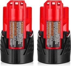 2 Packs 3.0Ah M12 Replacement Battery for Milwaukee 12V Battery for XC - £29.86 GBP