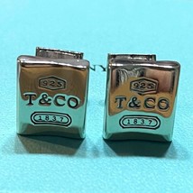 Tiffany & Co 1837 narrow T&CO Cufflinks Cuff Links Silver 925 Auth w/Box - $222.22